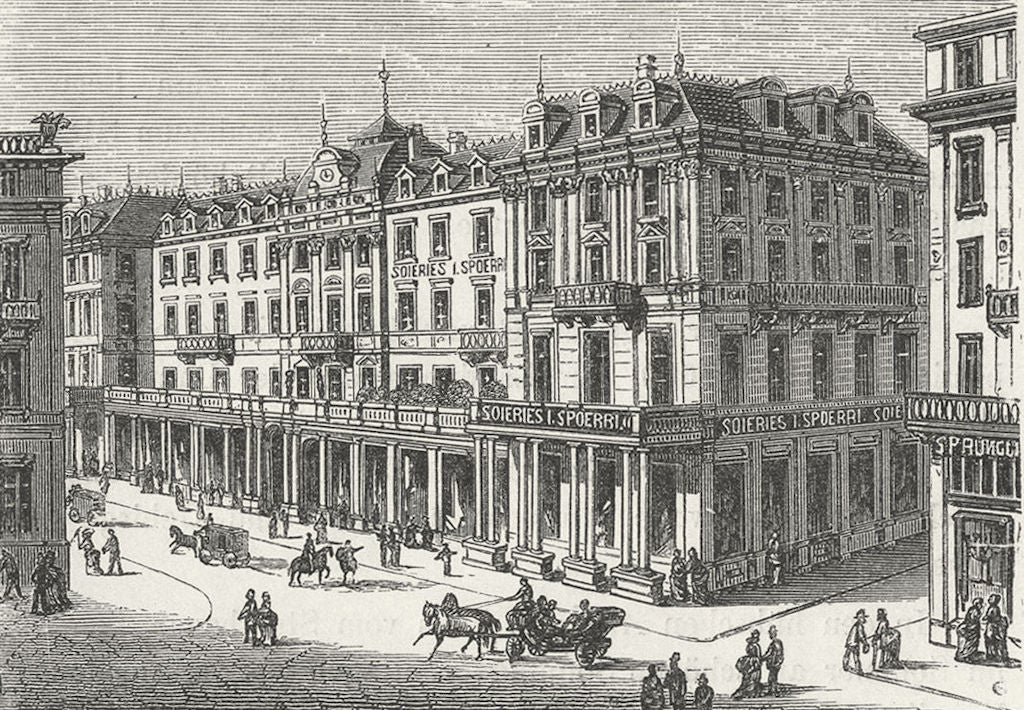 ZURICH. Centralhof. Weber 1879 old antique vintage print picture